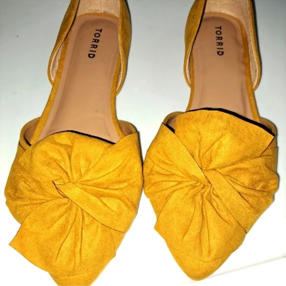 Torrid Mustard Pointed Toe Suede Slip-On Flats - Picture 7 of 12